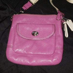 Coach Fuschia Leather Swingpack/Crossbody Bag